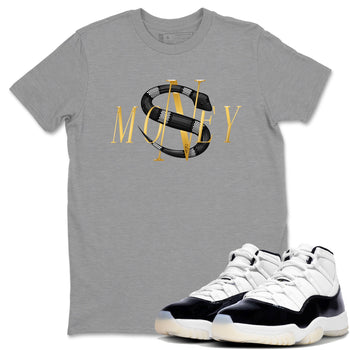 Air Jordan 11 Gratitude shirt to match jordans Money Snake sneaker tees AJ11 Gratitude SNRT Sneaker Release Tees Unisex Heather Grey 1 T-Shirt