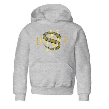 Air Jordan 11 Yellow Python Sneaker Match Tees Money Snake Sneaker Tees AJ11 Yellow Python Sneaker Release Tees Kids Shirts Heather Grey 2