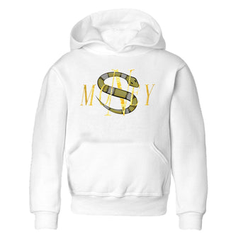 Air Jordan 11 Yellow Python Sneaker Match Tees Money Snake Sneaker Tees AJ11 Yellow Python Sneaker Release Tees Kids Shirts White 2