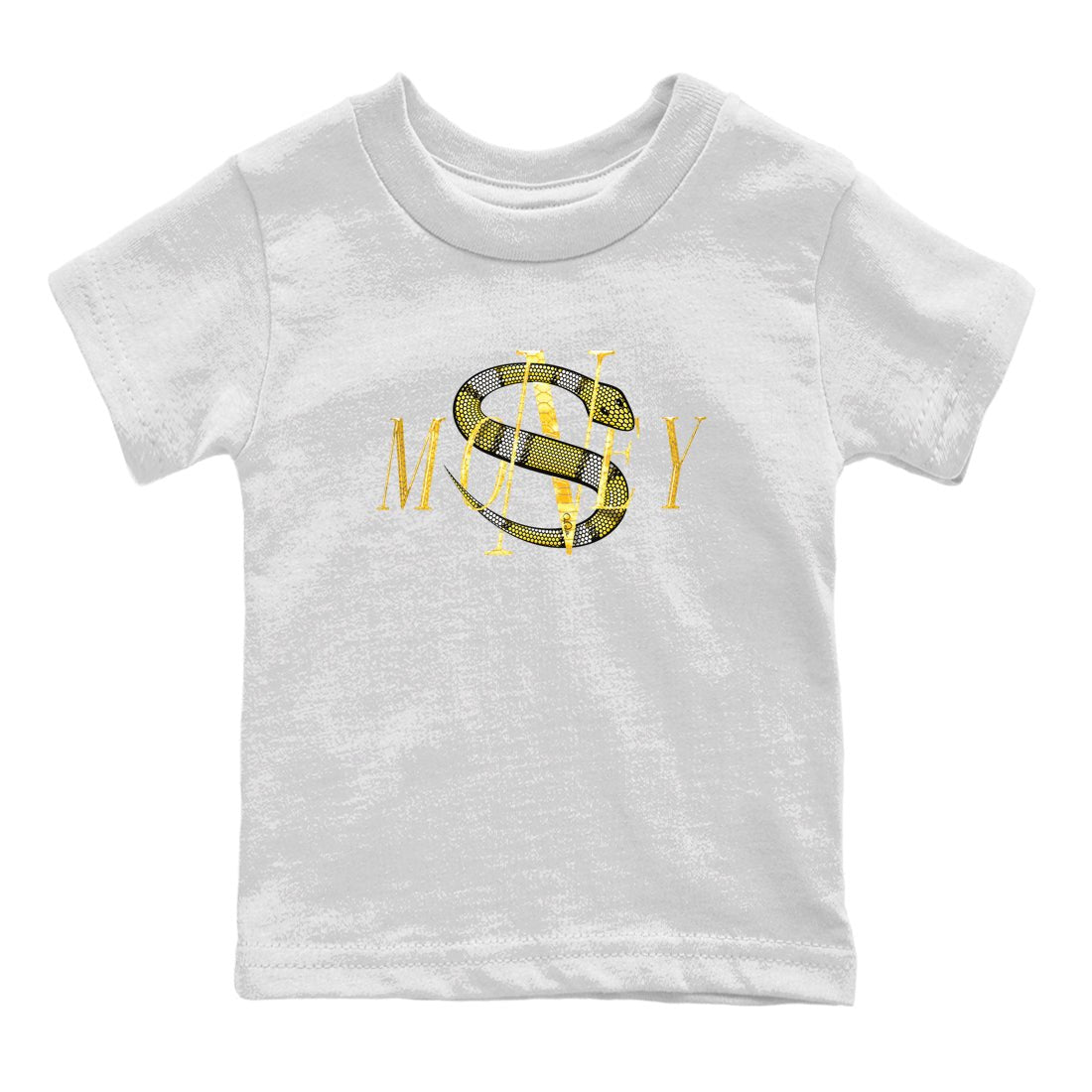 Air Jordan 11 Yellow Python Sneaker Match Tees Money Snake Sneaker Tees AJ11 Yellow Python Sneaker Release Tees Kids Shirts White 2