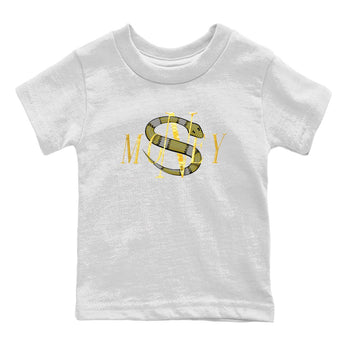 Air Jordan 11 Yellow Python Sneaker Match Tees Money Snake Sneaker Tees AJ11 Yellow Python Sneaker Release Tees Kids Shirts White 2