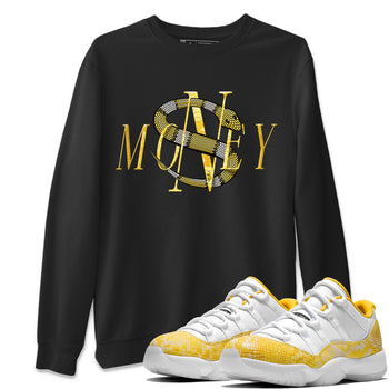 Air Jordan 11 Yellow Python Sneaker Match Tees Money Snake Sneaker Tees AJ11 Yellow Python Sneaker Release Tees Unisex Shirts Black 1