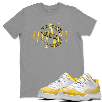 Air Jordan 11 Yellow Python Sneaker Match Tees Money Snake Sneaker Tees AJ11 Yellow Python Sneaker Release Tees Unisex Shirts Heather Grey 1