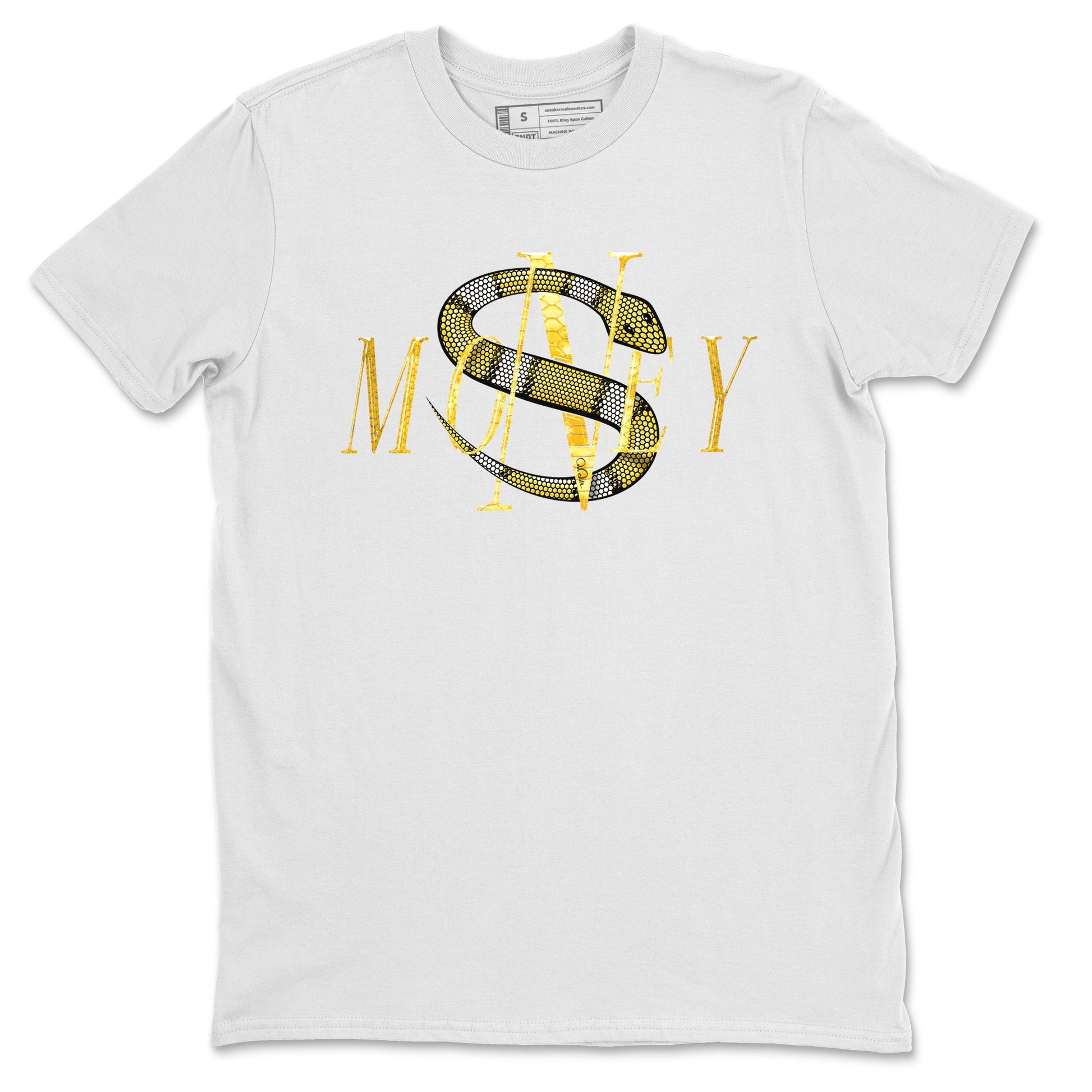 Air Jordan 11 Yellow Python Sneaker Match Tees Money Snake Sneaker Tees AJ11 Yellow Python Sneaker Release Tees Unisex Shirts White 2