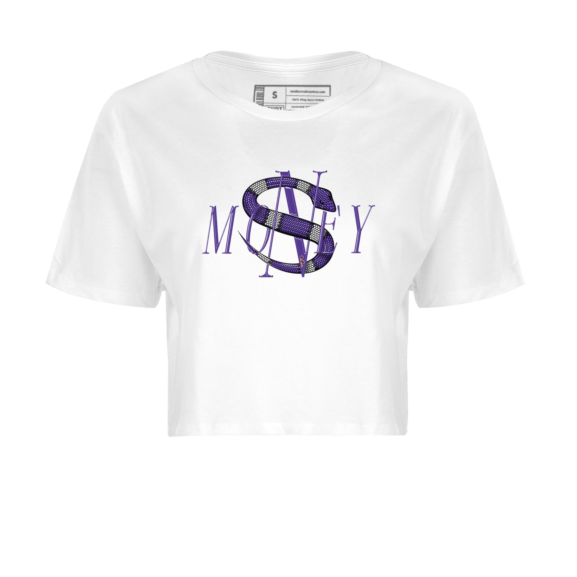 Air Jordan 12 Field Purple Sneaker Match Tees Money Snake Sneaker Tees AJJordan 12 Lakers Sneaker Release Tees Women's Shirts White 2