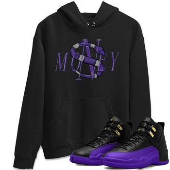 Air Jordan 12 Field Purple Sneaker Match Tees Money Snake Sneaker Tees AJJordan 12 Lakers Sneaker Release Tees Unisex Shirts Black 1