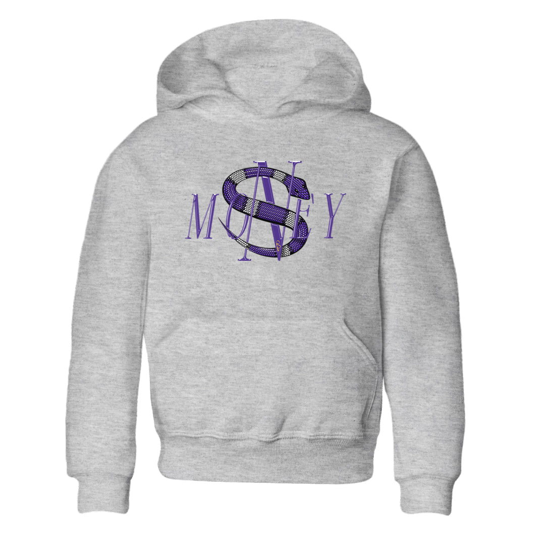 Air Jordan 12 Field Purple Sneaker Match Tees Money Snake Sneaker Tees AJJordan 12 Lakers Sneaker Release Tees Kids Shirts Heather Grey 2