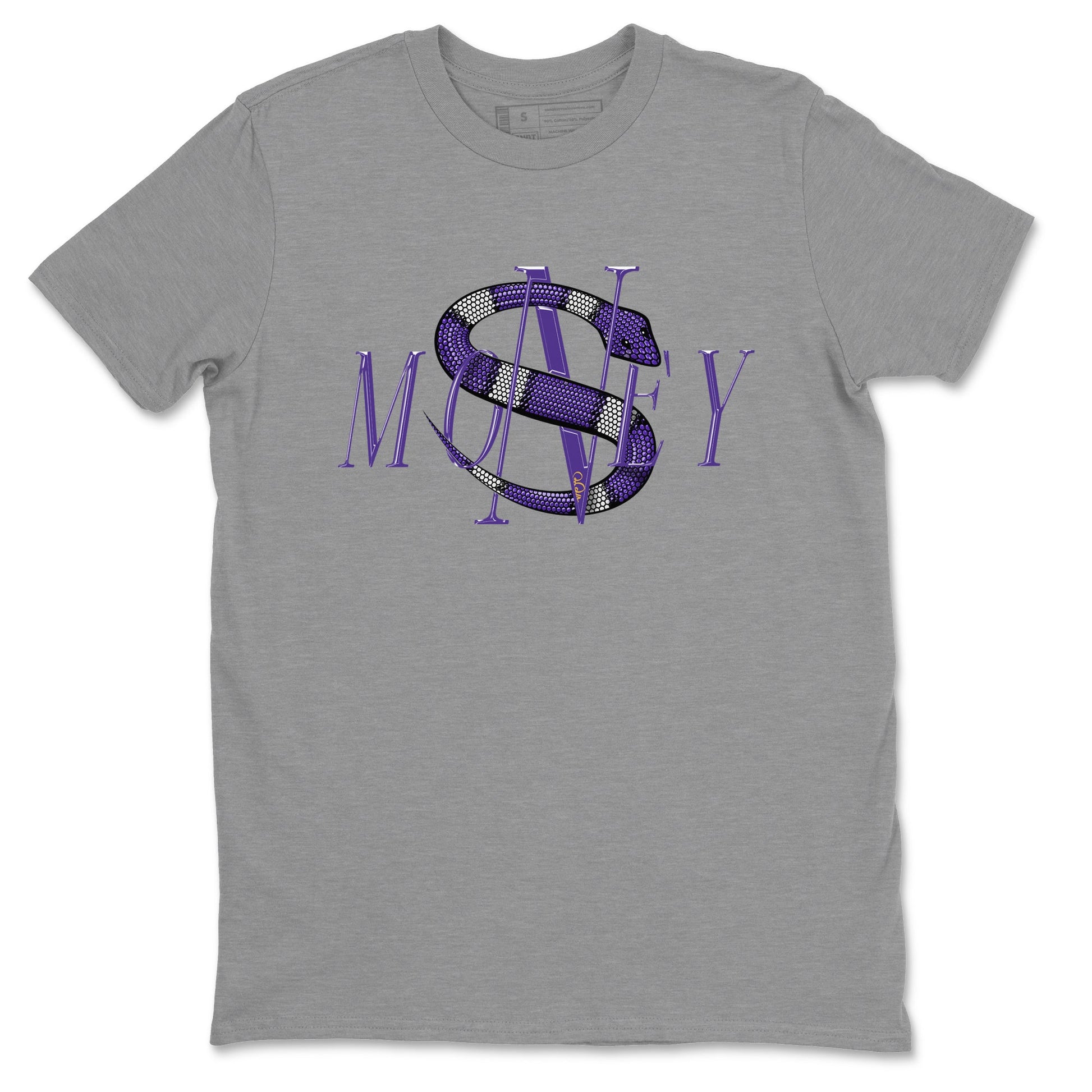 Air Jordan 12 Field Purple Sneaker Match Tees Money Snake Sneaker Tees AJJordan 12 Lakers Sneaker Release Tees Unisex Shirts Heather Grey 2