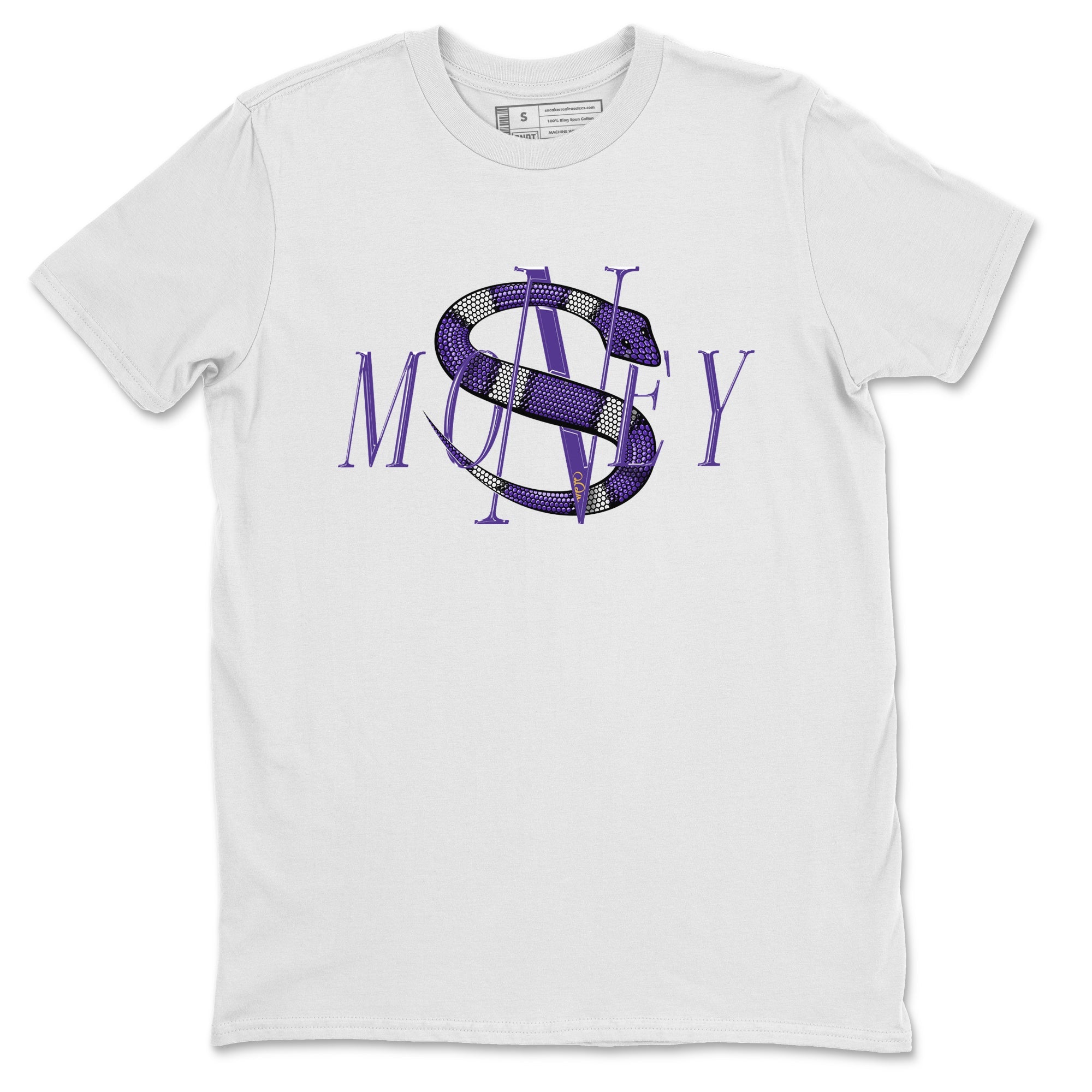 Air Jordan 12 Field Purple Sneaker Match Tees Money Snake Sneaker Tees AJJordan 12 Lakers Sneaker Release Tees Unisex Shirts White 2