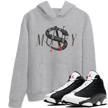 Air Jordan 13 Black Flint Sneaker Match Tees Money Snake Sneaker Tees AJ13 Retro Black Flint Sneaker Release Tees Unisex Shirts Heather Grey 1