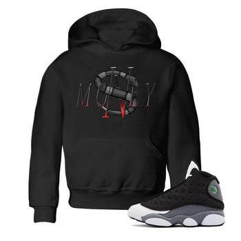 Air Jordan 13 Black Flint Sneaker Match Tees Money Snake Sneaker Tees AJ13 Retro Black Flint Sneaker Release Tees Kids Shirts Black 1