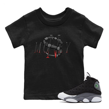 Air Jordan 13 Black Flint Sneaker Match Tees Money Snake Sneaker Tees AJ13 Retro Black Flint Sneaker Release Tees Kids Shirts Black 1