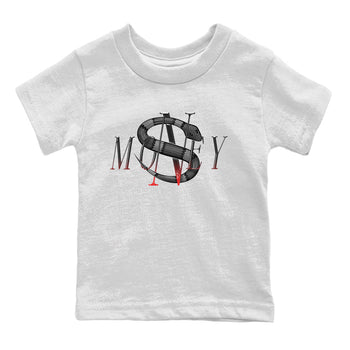 Air Jordan 13 Black Flint Sneaker Match Tees Money Snake Sneaker Tees AJ13 Retro Black Flint Sneaker Release Tees Kids Shirts White 2