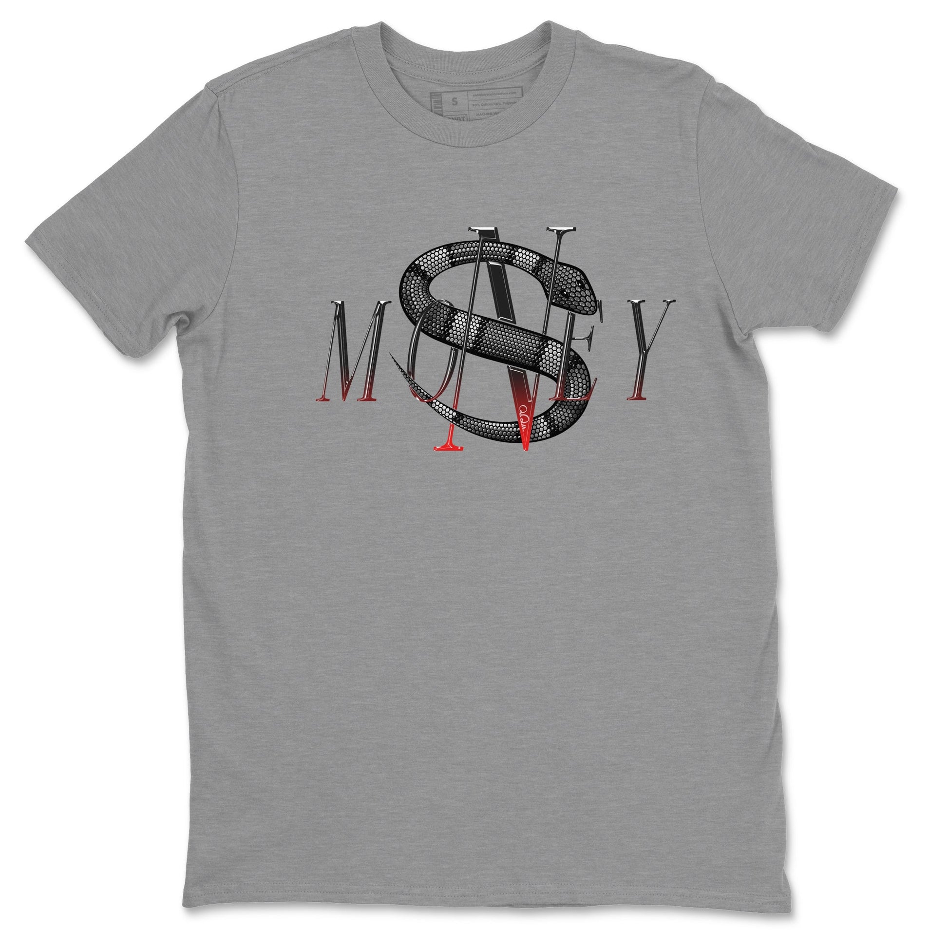 Air Jordan 13 Black Flint Sneaker Match Tees Money Snake Sneaker Tees AJ13 Retro Black Flint Sneaker Release Tees Unisex Shirts Heather Grey 2
