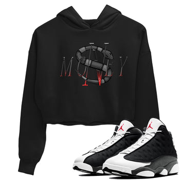 Air Jordan 13 Black Flint Sneaker Match Tees Money Snake Sneaker Tees AJ13 Retro Black Flint Sneaker Release Tees Women's Shirts Black 1