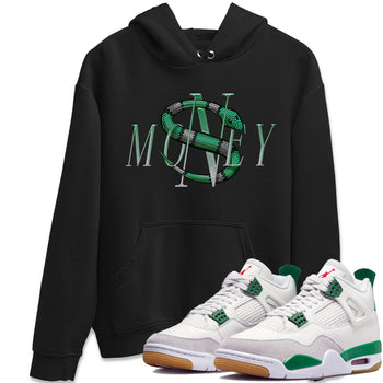 Air Jordan 4 Pine Green Sneaker Match Tees Money Snake Sneaker Tees AJ4 Pine Green Sneaker Release Tees Unisex Shirts Black 1