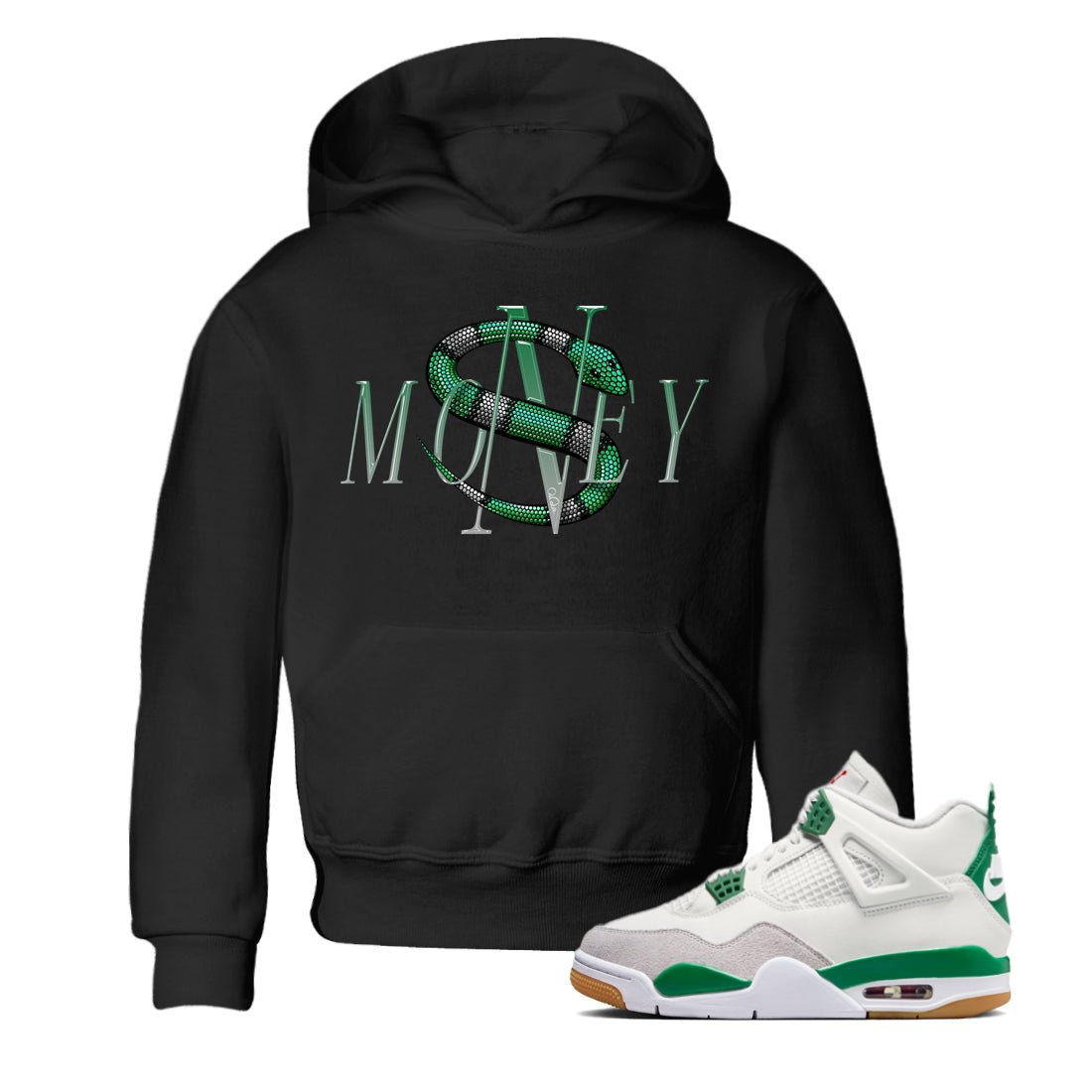 Air Jordan 4 Pine Green Money Snake Baby and Kids Sneaker Tees AJ4 Pine Green Kids Sneaker Tees Washing and Care Tip