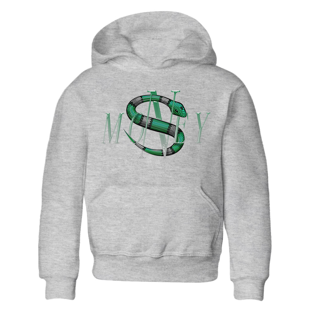 Jordan 4 Pine Green SB Sneaker Match Tees Money Snake Sneaker Tees AJ4 Pine Green SB Sneaker Tees Sneaker Release Shirts Kids Shirts Heather Grey 2