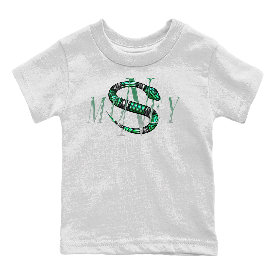 Jordan 4 Pine Green SB Sneaker Match Tees Money Snake Sneaker Tees AJ4 Pine Green SB Sneaker Tees Sneaker Release Shirts Kids Shirts White 2