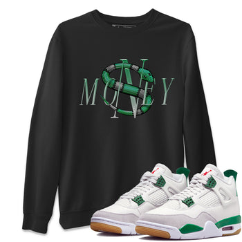 Air Jordan 4 Pine Green Money Snake Crew Neck Sneaker Tees AJ4 Pine Green Sneaker T-Shirts Washing and Care Tip