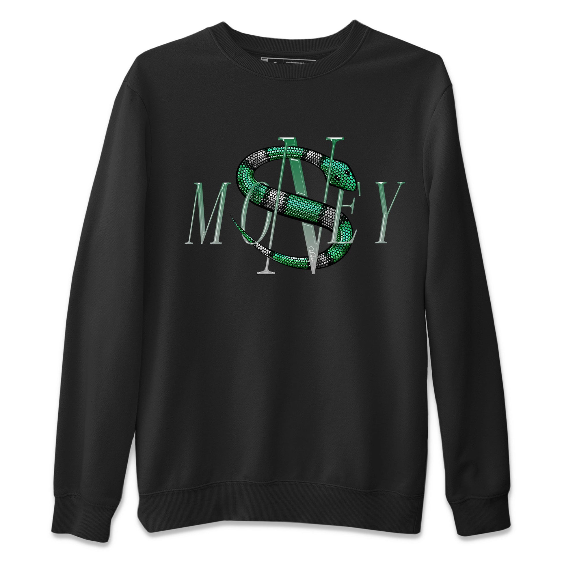 Air Jordan 4 Pine Green Sneaker Match Tees Money Snake Sneaker Tees AJ4 Pine Green Sneaker Release Tees Unisex Shirts Black 2