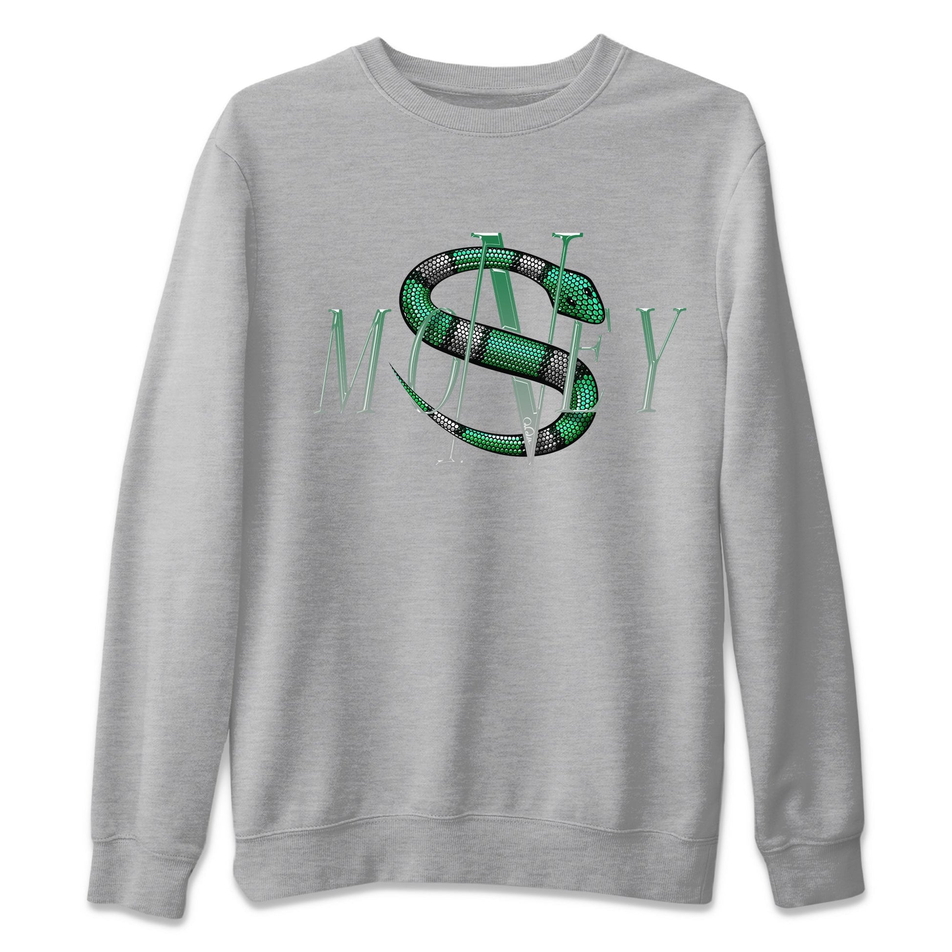 Jordan 4 Pine Green SB Sneaker Match Tees Money Snake Sneaker Tees AJ4 Pine Green SB Sneaker Tees Sneaker Release Shirts Unisex Shirts Heather Grey 2