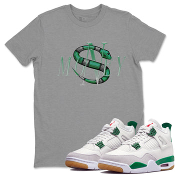 Air Jordan 4 Pine Green Money Snake Crew Neck Sneaker Tees AJ4 Pine Green Sneaker T-Shirts Size Chart