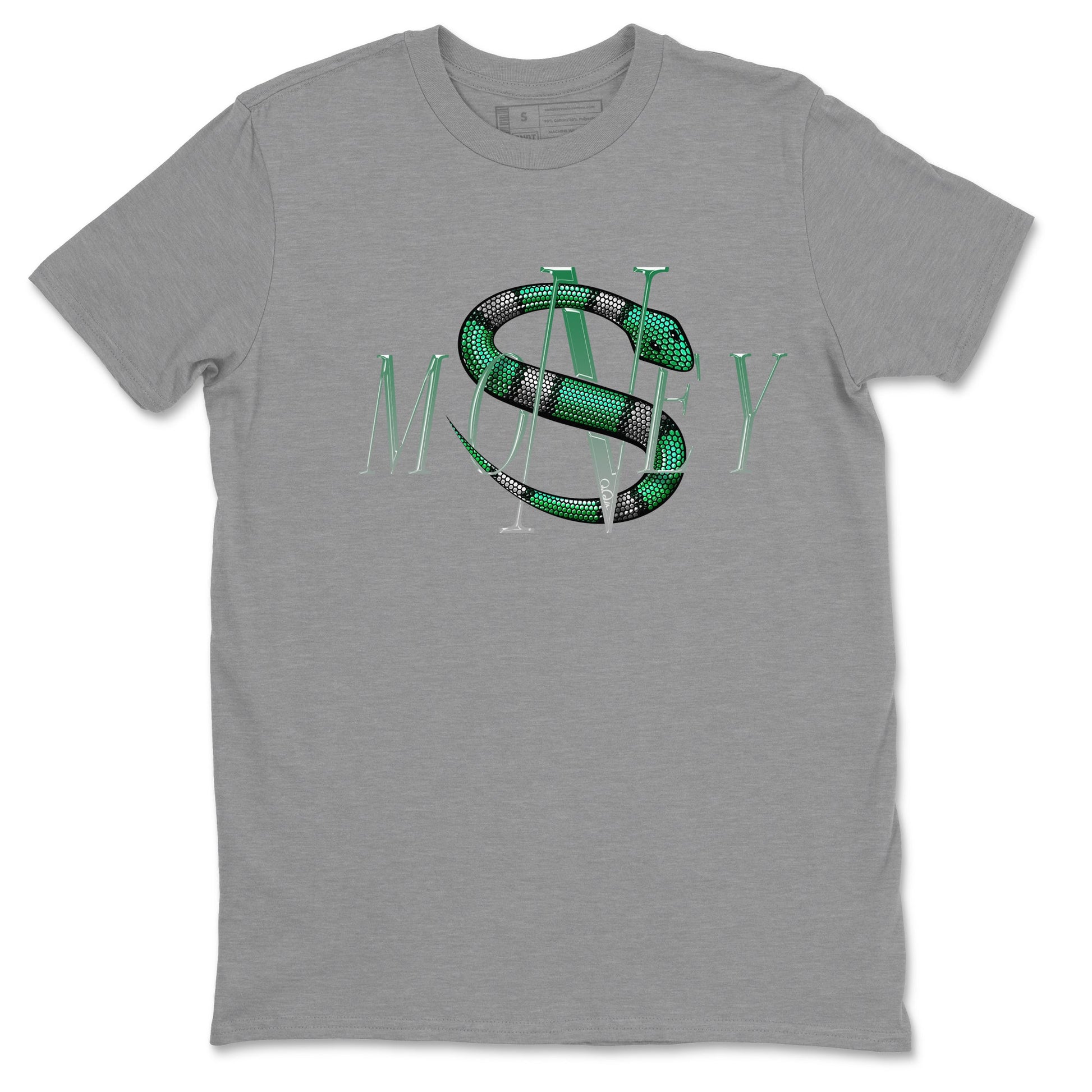 Air Jordan 4 Pine Green Sneaker Match Tees Money Snake Sneaker Tees AJ4 Pine Green Sneaker Release Tees Unisex Shirts Heather Grey 2