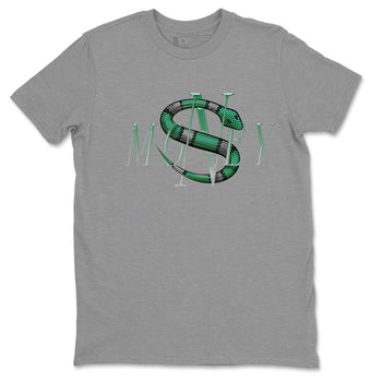 Jordan 4 Pine Green SB Sneaker Match Tees Money Snake Sneaker Tees AJ4 Pine Green SB Sneaker Tees Sneaker Release Shirts Unisex Shirts Heather Grey 2
