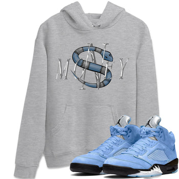 Jordan 5 UNC Jordan Shirts Money Snake Sneaker Tees AJ5 UNC SNRT Sneaker Tees Unisex Shirts Heather Grey 1