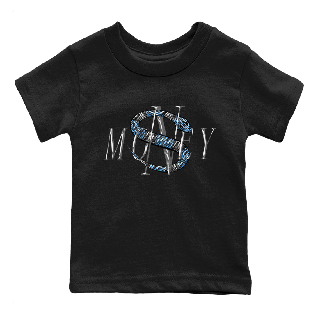 Jordan 5 UNC Jordan Shirts Money Snake Sneaker Tees AJ5 UNC Sneaker Release Tees Kids Shirts Black 2