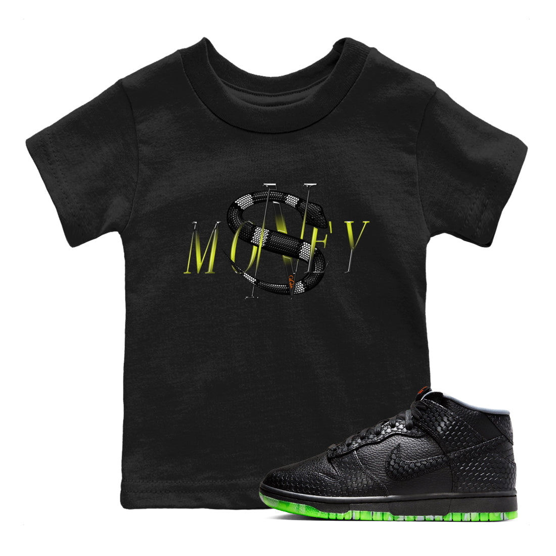 Dunk Mid Premium shirt to match jordans Money Snake sneaker tees Halloween Night NikeDunk Halloween SNRT Sneaker Release Tees Baby Toddler Black 1 T-Shirt