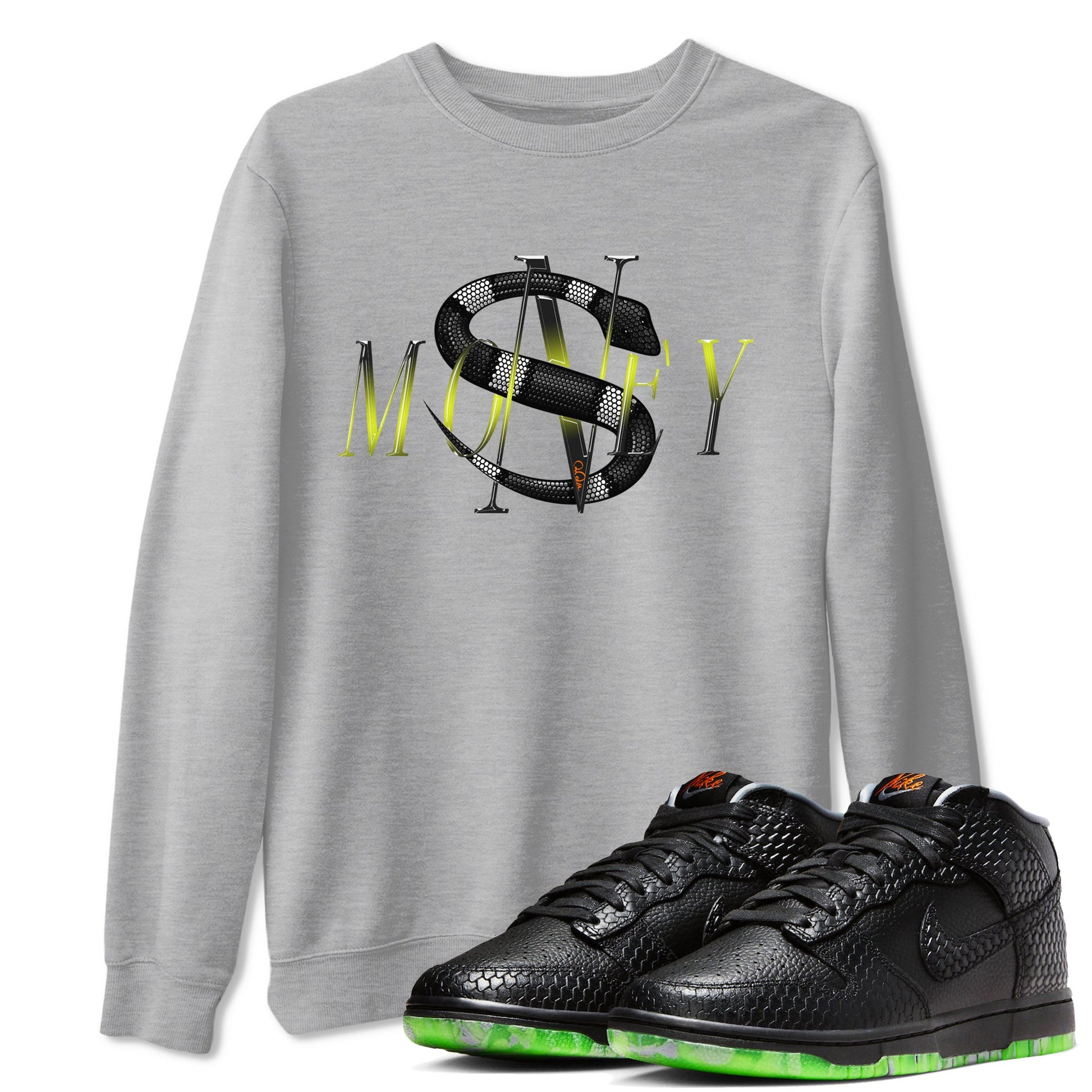 Dunk Mid Premium shirt to match jordans Money Snake sneaker tees Halloween Night NikeDunk Halloween SNRT Sneaker Release Tees Unisex Heather Grey 1 T-Shirt