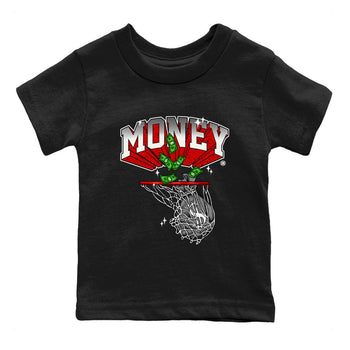 Air Jordan 4 Red Cement Sneaker Match Tees Money Swish Sneaker Tees AJ4 Red Cement Sneaker Release Tees Kids Shirts Black 2