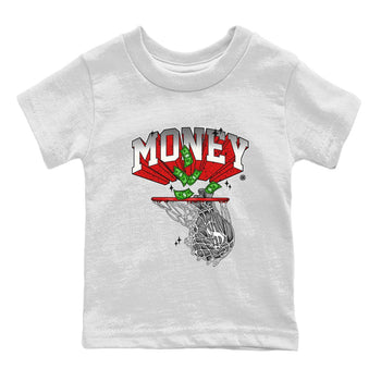 Air Jordan 4 Red Cement Sneaker Match Tees Money Swish Sneaker Tees AJ4 Red Cement Sneaker Release Tees Kids Shirts White 2