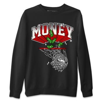 Air Jordan 4 Red Cement Sneaker Match Tees Money Swish Sneaker Tees AJ4 Red Cement Sneaker Release Tees Unisex Shirts Black 2
