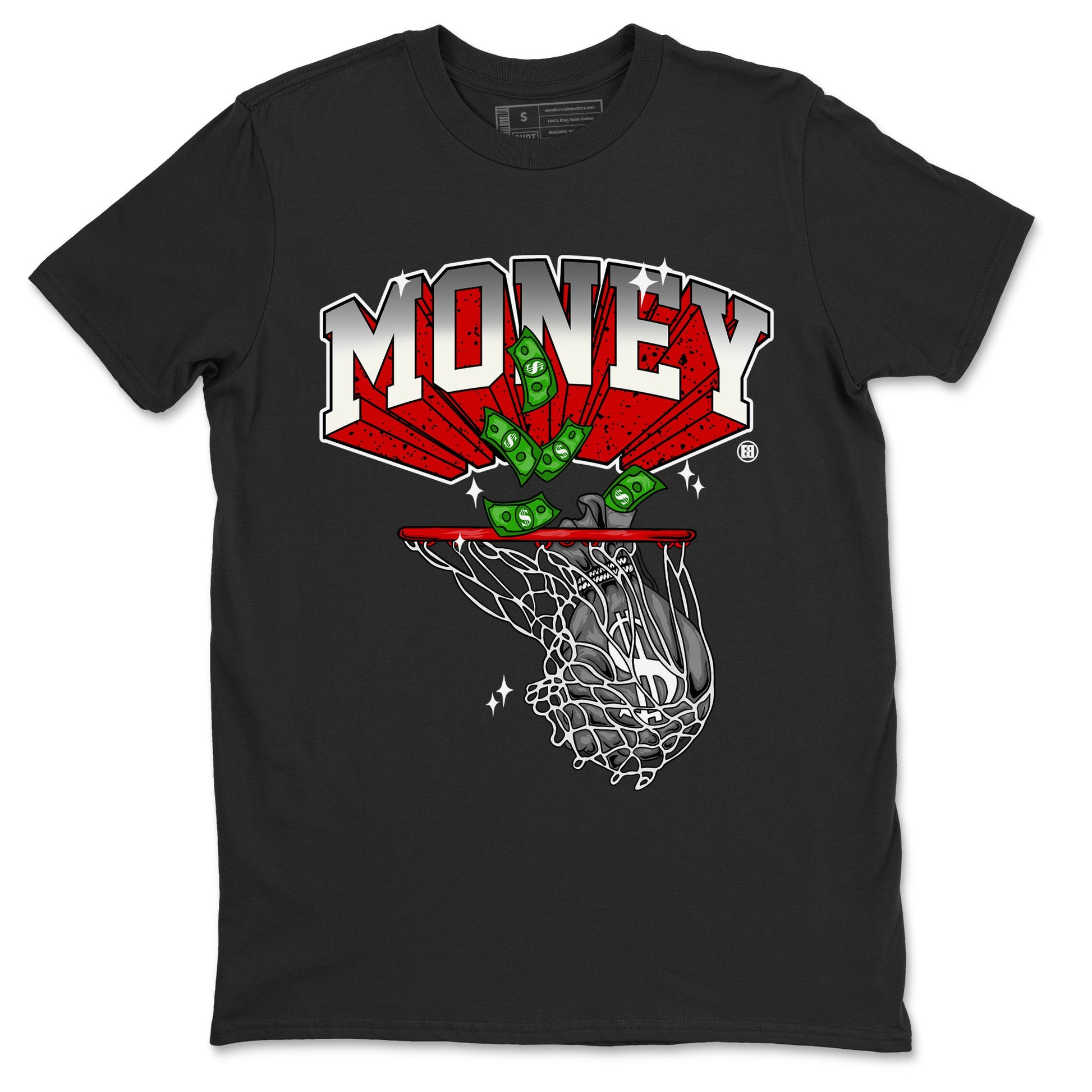 Air Jordan 4 Red Cement Sneaker Match Tees Money Swish Sneaker Tees AJ4 Red Cement Sneaker Release Tees Unisex Shirts Black 2