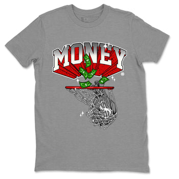 Air Jordan 4 Red Cement Sneaker Match Tees Money Swish Sneaker Tees AJ4 Red Cement Sneaker Release Tees Unisex Shirts Heather Grey 2