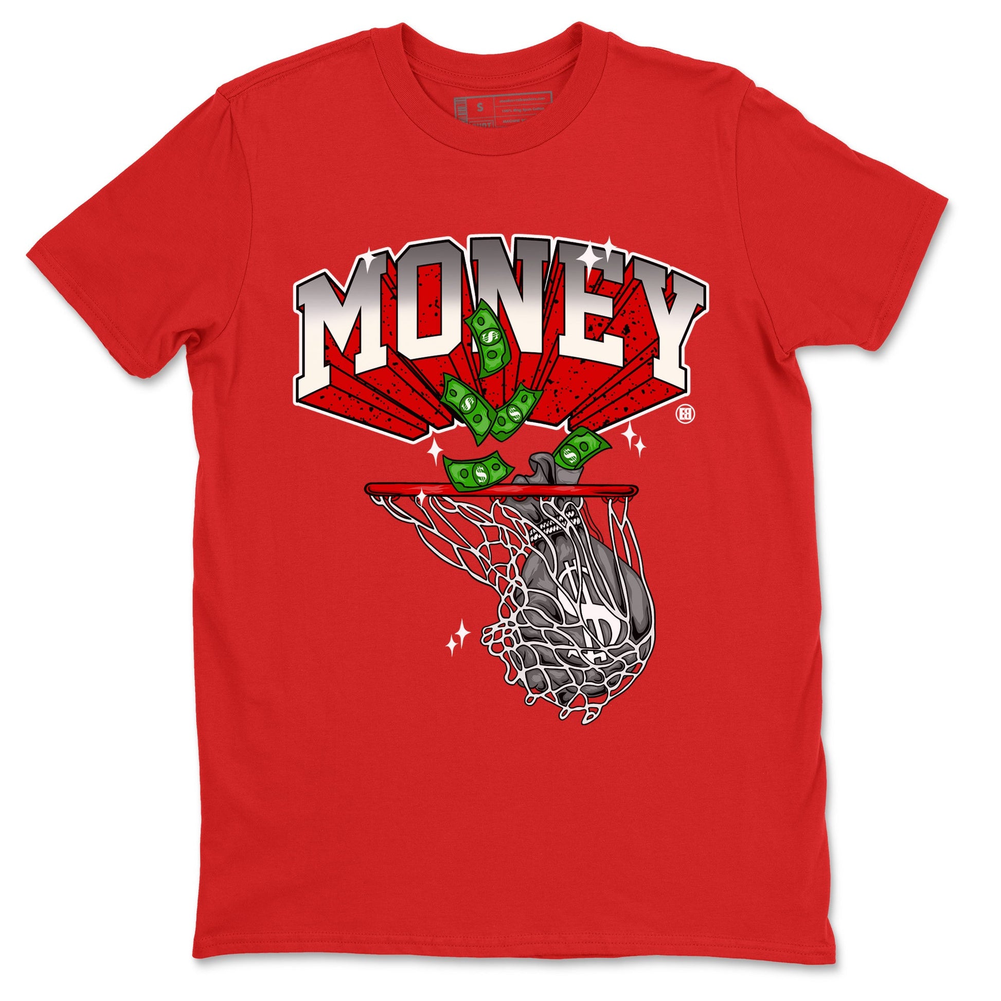 Air Jordan 4 Red Cement Sneaker Match Tees Money Swish Sneaker Tees AJ4 Red Cement Sneaker Release Tees Unisex Shirts Red 2