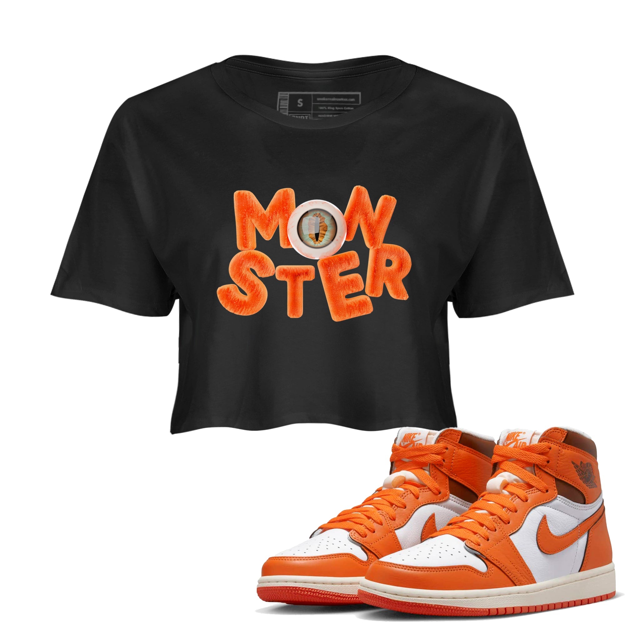 Air Jordan 1 Starfish shirt to match jordans Monster sneaker tees AJ1Starfish SNRT Sneaker Release Tees Black 1 Crop T-Shirt Halloween Custumes
