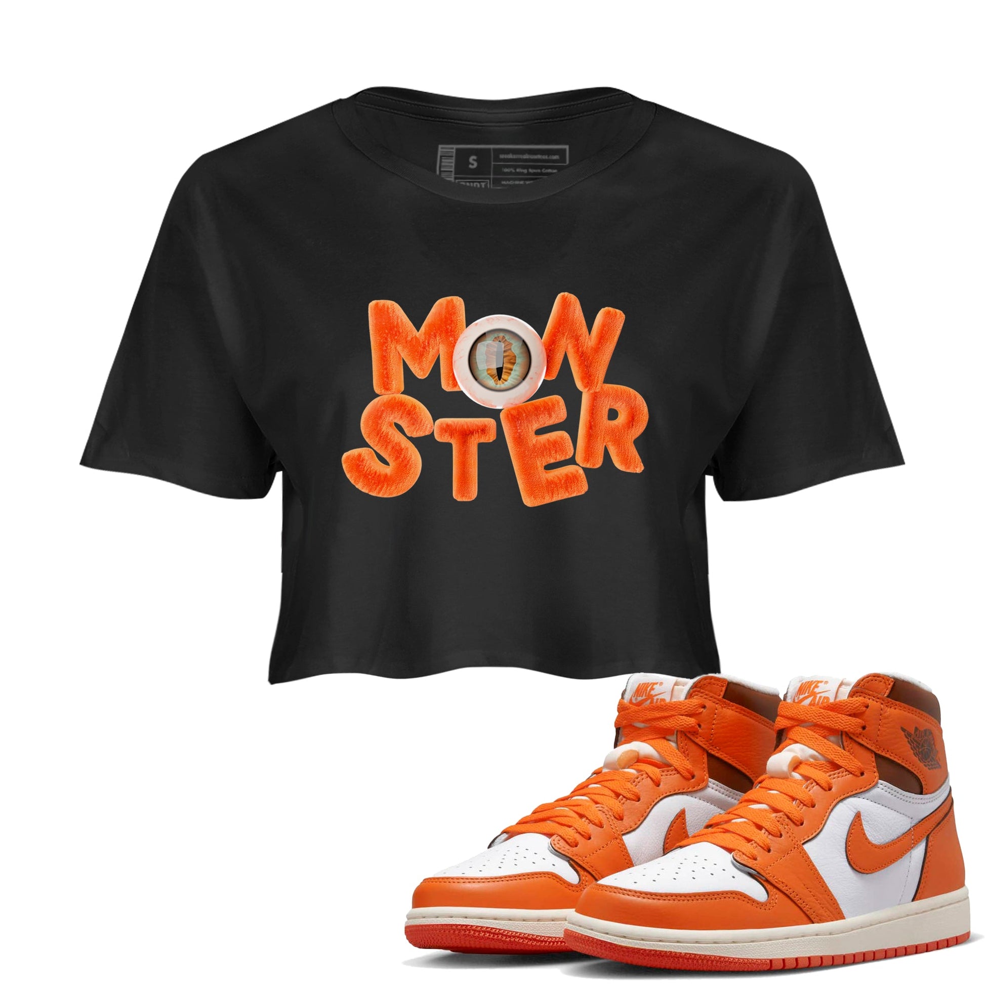 Air Jordan 1 Starfish shirt to match jordans Monster sneaker tees AJ1Starfish SNRT Sneaker Release Tees Black 1 Crop T-Shirt Halloween Custumes