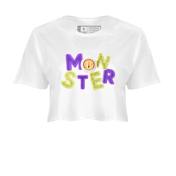 Air Jordan 4 Canyon Purple shirt to match jordans Monster sneaker tees AJ4 Canyon Purple SNRT Sneaker Release Tees White 2 Crop T-Shirt, Halloween tshirt