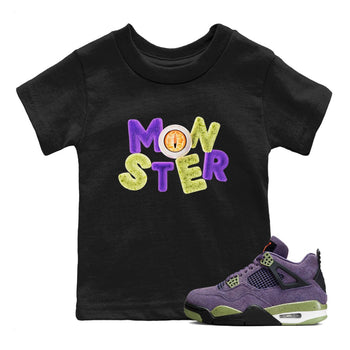 Air Jordan 4 Canyon Purple shirt to match jordans Monster sneaker tees AJ4 Canyon Purple SNRT Sneaker Release Tees Baby Toddler Black 1 T-Shirt, Halloween tshirt
