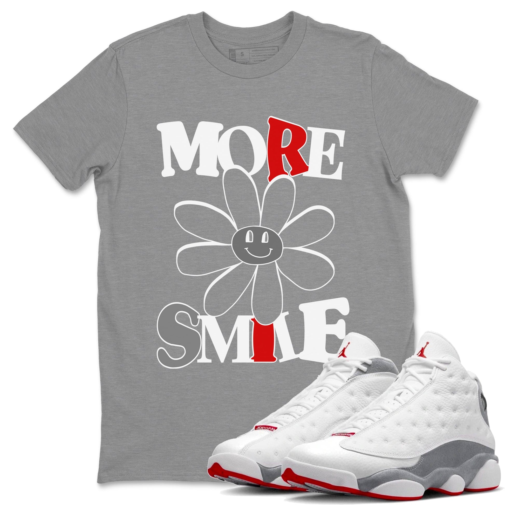 Air Jordan 13 Wolf Grey More Smile Crew Neck Sneaker Tees Air Jordan 13 Wolf Grey Sneaker T-Shirts Size Chart