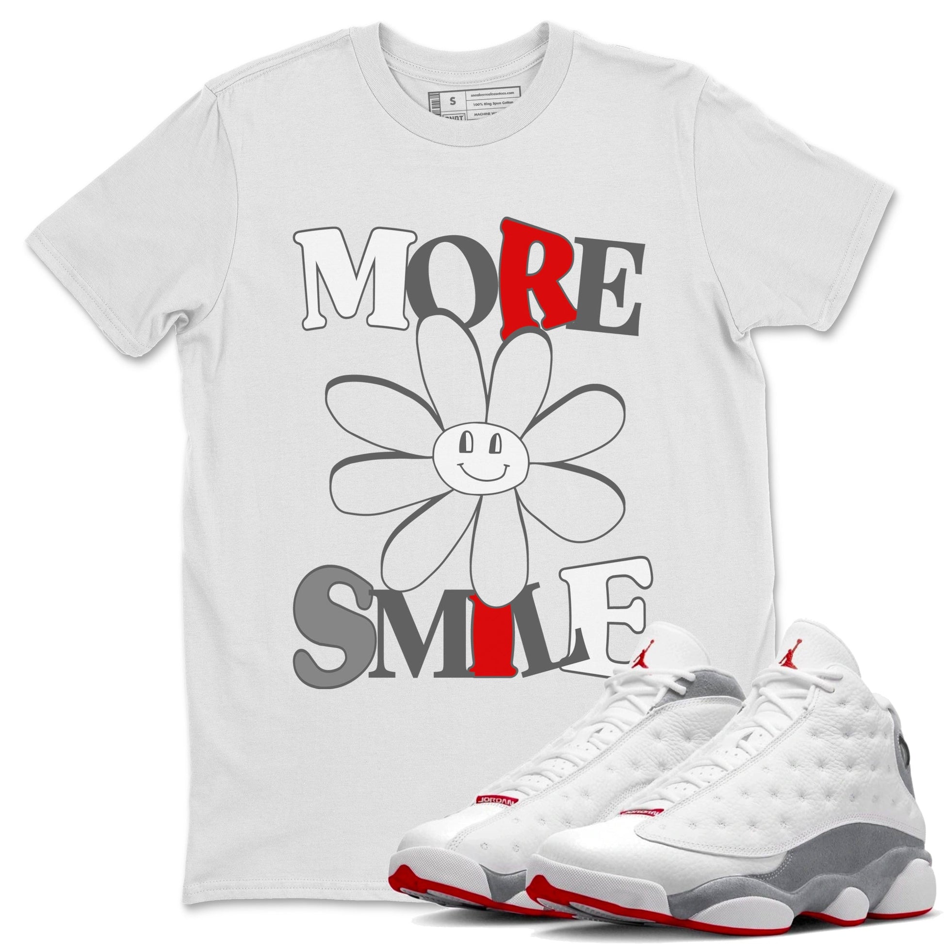 Air Jordan 13 Wolf Grey Sneaker Match Tees More Smile Sneaker Tees Air Jordan 13 Retro Wolf Grey T-Shirt Unisex Shirts White 1