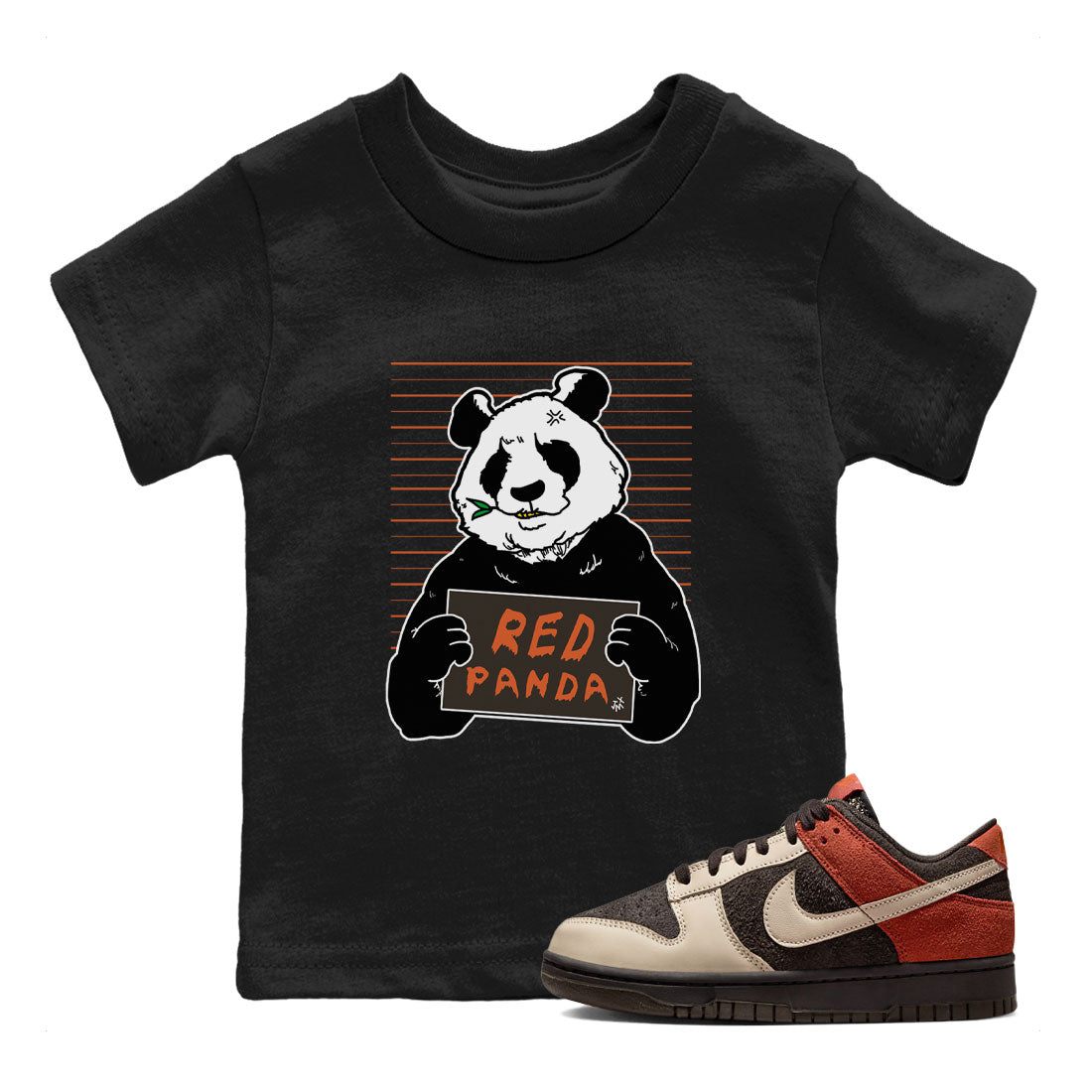 Nike Dunk Low Red Panda shirt to match jordans Mugshot sneaker tees Dunk Red Panda SNRT Sneaker Release Tees Baby Toddler Black 1 T-Shirt