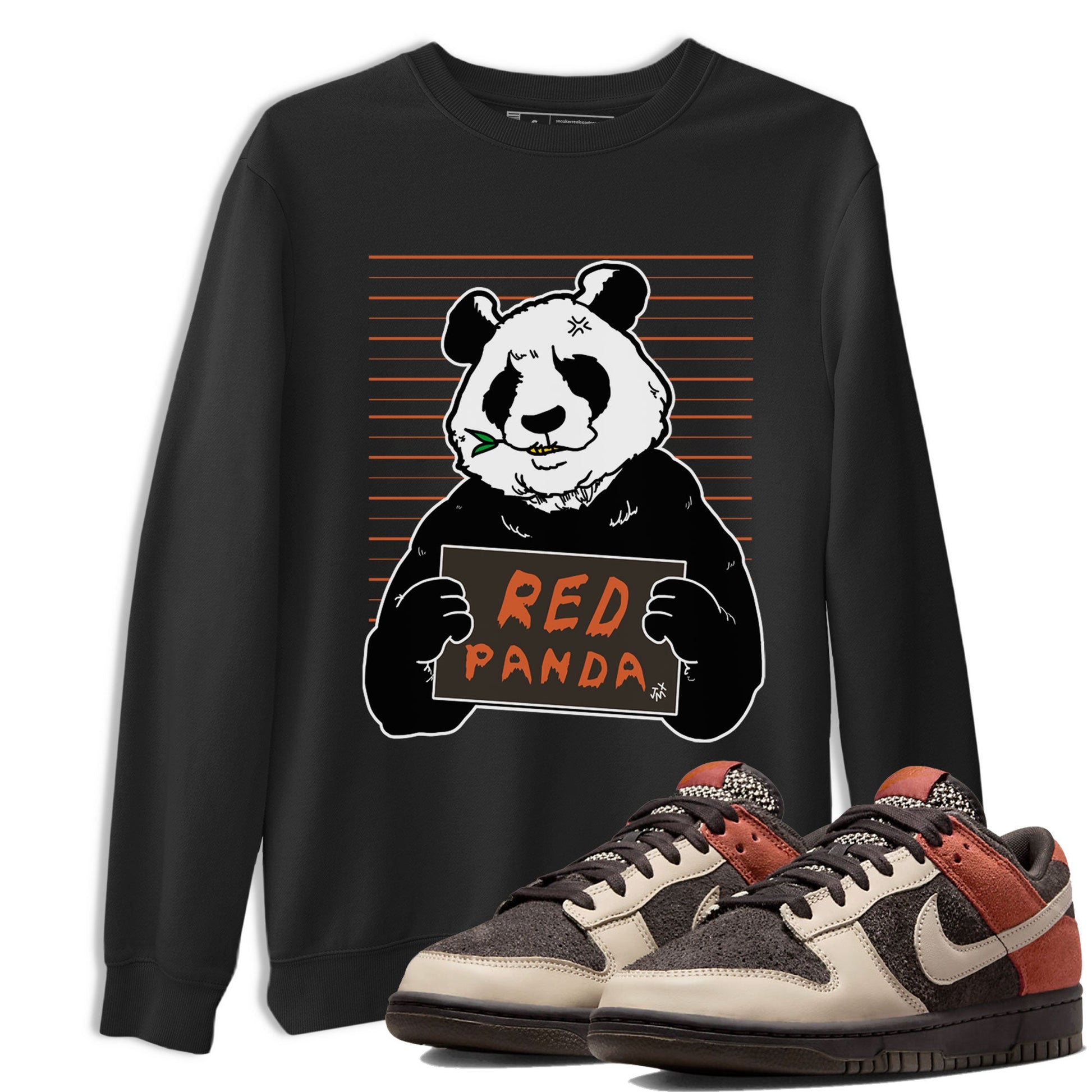 Nike Dunk Low Red Panda shirt to match jordans Mugshot sneaker tees Dunk Red Panda SNRT Sneaker Release Tees Unisex Black 1 T-Shirt