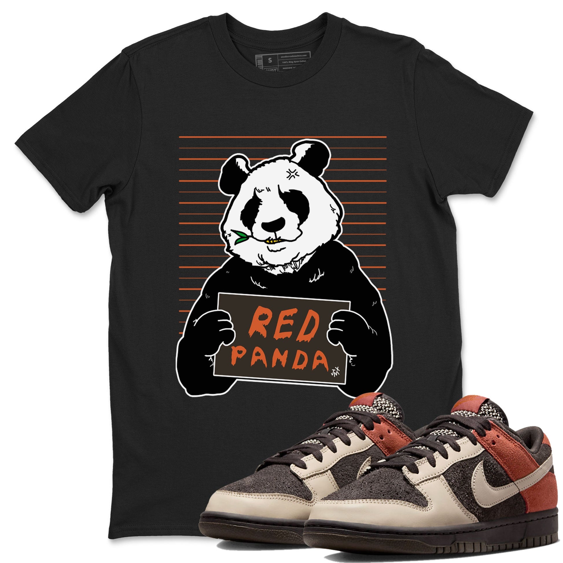 Nike Dunk Low Red Panda shirt to match jordans Mugshot sneaker tees Dunk Red Panda SNRT Sneaker Release Tees Unisex Black 1 T-Shirt