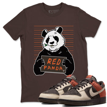 Nike Dunk Low Red Panda shirt to match jordans Mugshot sneaker tees Dunk Red Panda SNRT Sneaker Release Tees Unisex Dark Chocolate 1 T-Shirt