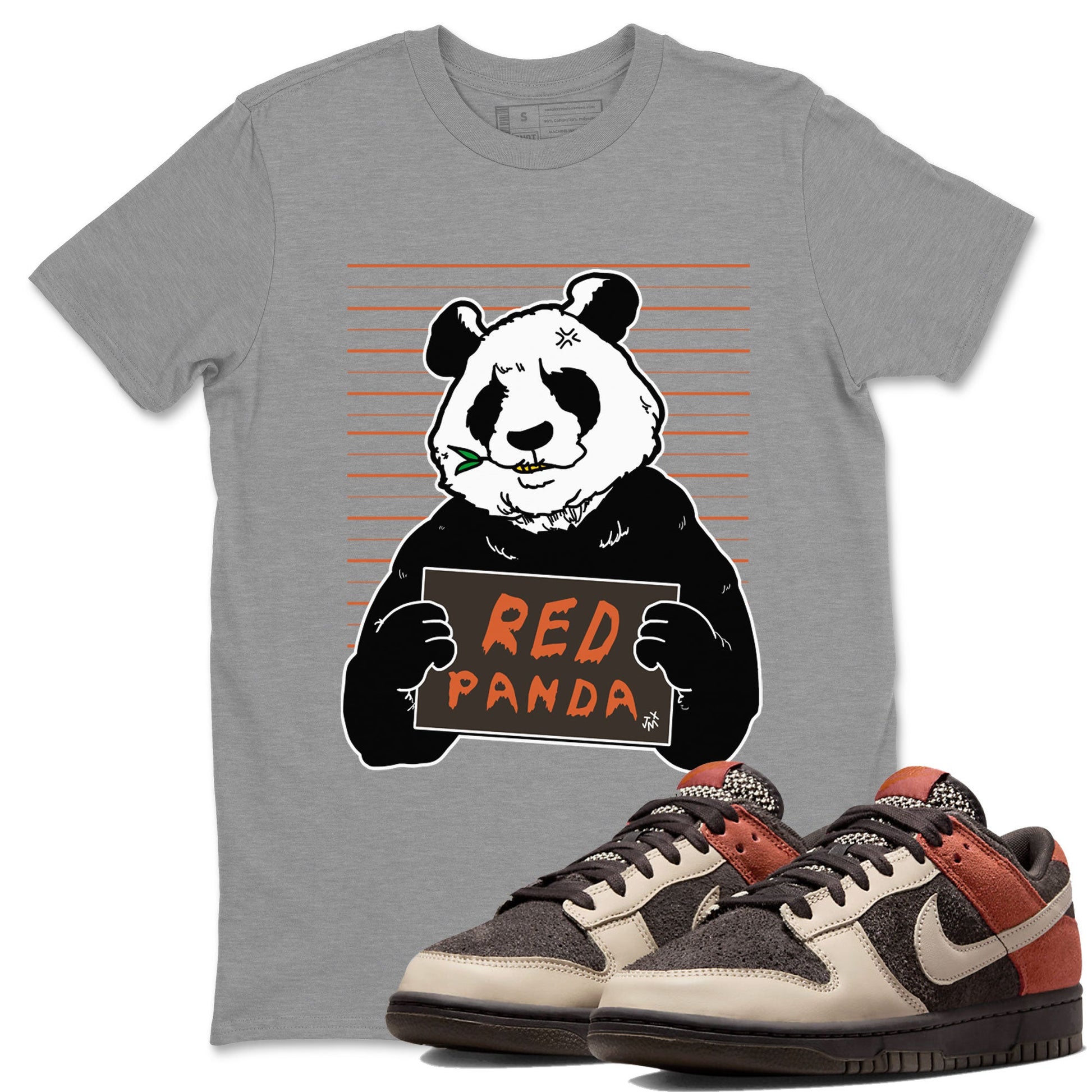 Nike Dunk Low Red Panda shirt to match jordans Mugshot sneaker tees Dunk Red Panda SNRT Sneaker Release Tees Unisex Heather Grey 1 T-Shirt